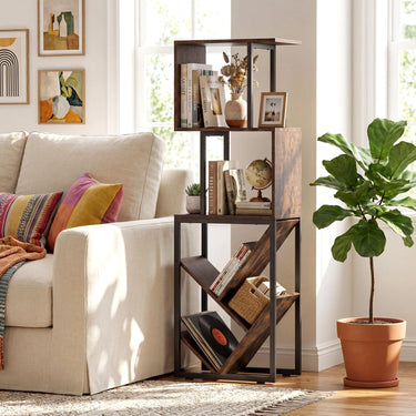 6-Tier Bookshelf with Open Display Shelves and Freestanding Storage Organizer for Living Room