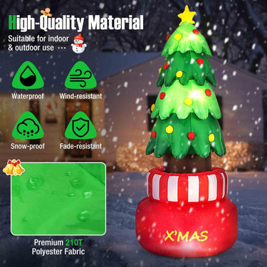 245 CM Christmas Inflatables with Built-in LED Lights and Water Bags