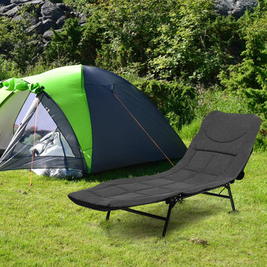 Folding Camping Cot with Detachable Mattress and Adjustable Backrest