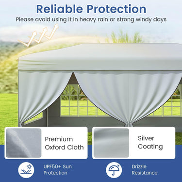 3 x 6 m Pop up Canopy Tent with 6 Sidewalls and Wheeled Bag