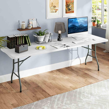 245cm Outdoor Portable Folding Table with HDPE Tabletop
