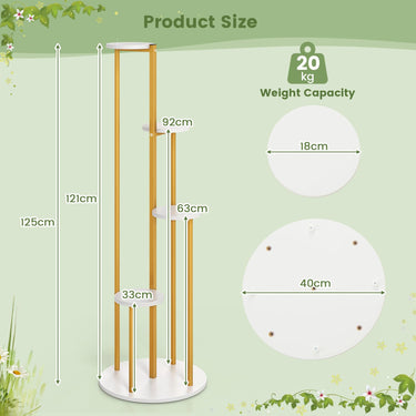Indoor Metal Plant Stand, 125 CM Tall Corner Plant Shelf for Potted Plant - PatiojoyAU