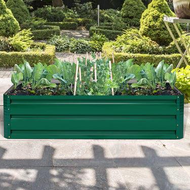 Outdoor Raised Garden Bed, Galvanised Steel Elevated Planter Box for Patio Backyard,120 x 90 x 30 cm