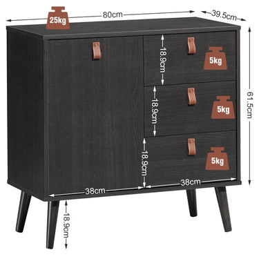 3-Drawer Chest Dresser with Anti-Toppling Device for Living Room