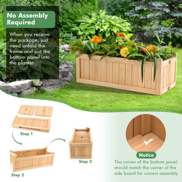 Raised Garden Bed, Wooden Planter Box, Folding Flower Planter, Outdoor & Indoor Planting Box for Patio Lawn Garden Backyard - PatiojoyAU