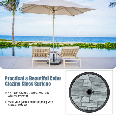 16 KG Patio Umbrella Base w/ 3 Adapters, Built-in Cement, Fit Umbrella Poles 35/38/48 mm - PatiojoyAU