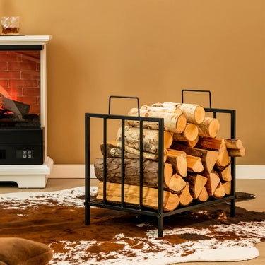 Firewood Log Rack with Convenient Handle for Fireplace