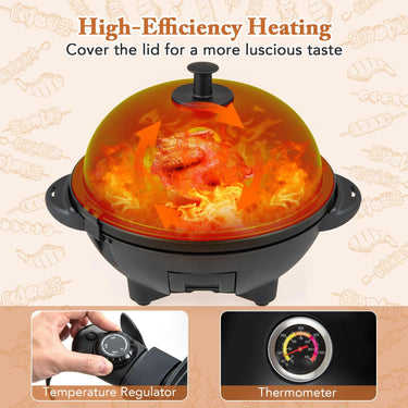 Electric BBQ Grill, 2000W Indoor Outdoor Grill w/ 2-Zone Non-Stick Grilling Plate