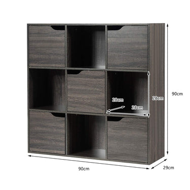 Cube Shelf with 9 Compartments and 5 Magnetic Doors