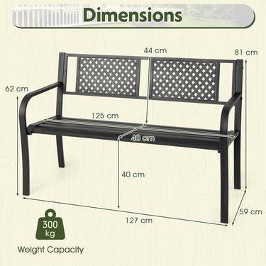Outdoor Metal Loveseat Chair for Porch 2-3-Person Patio Bench
