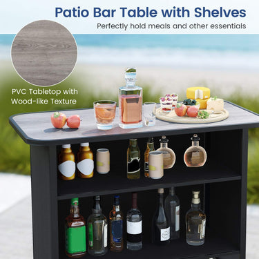 3 Piece Outdoor Bar Set Patio Bar Height Table & Chairs