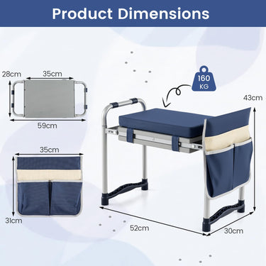 Garden Kneeler Seat, Foldable Gardening Stool