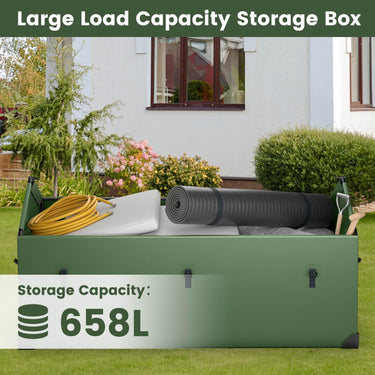 Waterproof Outdoor Storage Box, 658 L Outdoor Tarpaulin Deck Box with Ventilated Window - PatiojoyAU