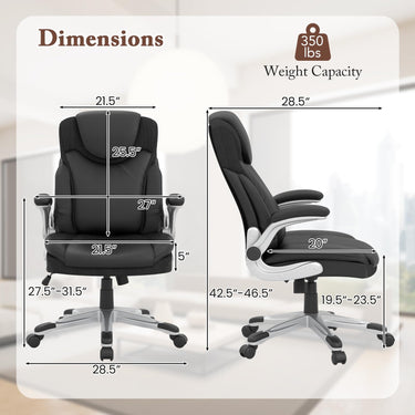 Ergonomic Office Leather Executive Chair with Rocking Function and Adjustable Height