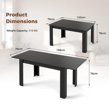Modern Kitchen Table with Adjustable Tabletop and L-shaped Legs