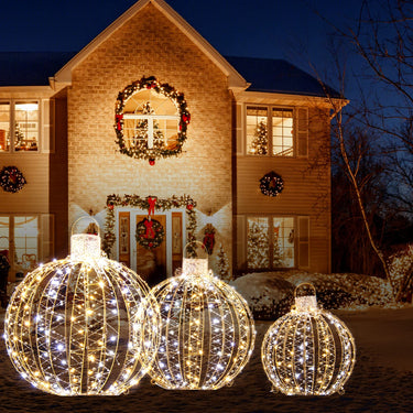 Iron Frame Globe Lights in 3 Sizes for Outdoor & Indoor