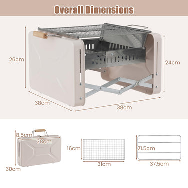 Portable Charcoal BBQ Grill Foldable Body & Charcoal Box