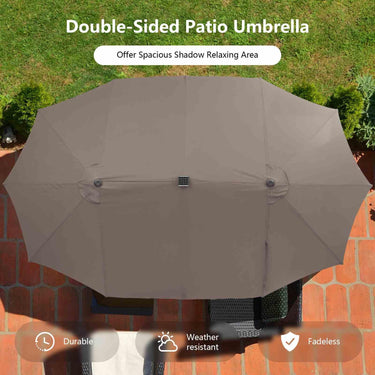 4.7M Double Sided Patio Umbrella with Solar Lights
