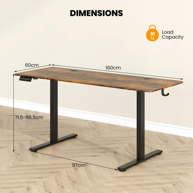 Electric Standing Desk with 3 Memory Heights and Cable Holes