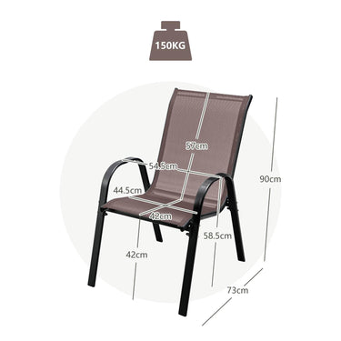 Set of 4 Outdoor Patio Chairs with Weather Resistant Fabric