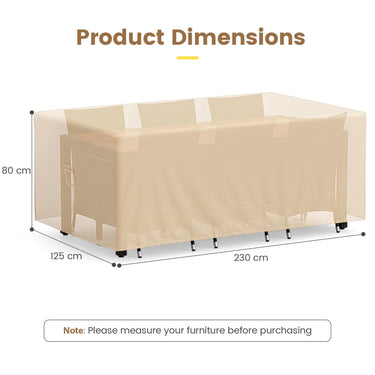 Patio Furniture Cover, 420D Oxford Fabric Outdoor Table Set Cover w/ Padded Handle and Click-Close Straps