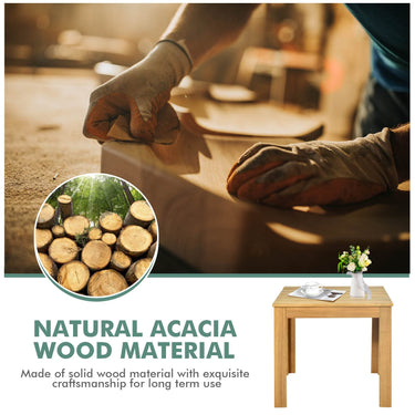 Outdoor Acacia Wood Side Table w/Oil Finished - PatiojoyAU