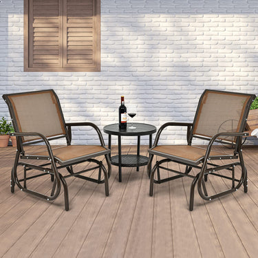 Swing Glider Chair, Outdoor Rocking Chair w/Study Metal Frame, Comfortable Single Glider Patio Chair for Garden