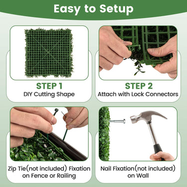 Artificial Grass Wall Panels, Topiary Gardenia Shrub Grass Panels, Sun-Protective Wall Backdrop - PatiojoyAU