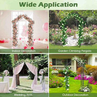 Modern Garden Arbor Garden Trellis Pergola w/Multiple Side Crossbars