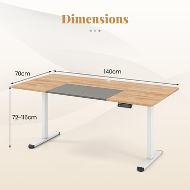 Electric Standing Desk with Cable Management Hole and Adjustable Height