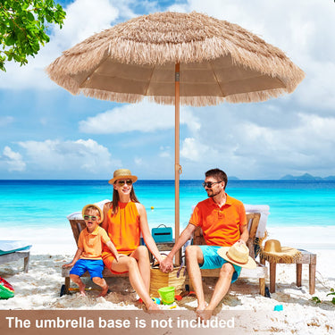 7.2 FT Thatched Tiki Umbrella Hawaiian Style Hula Beach Umbrella w/Tilt