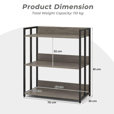 Industrial Corner Bookcase with Adjustable Shelves and Metal Frame