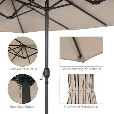 4.7 M Double Sided Patio Umbrella for Poolside