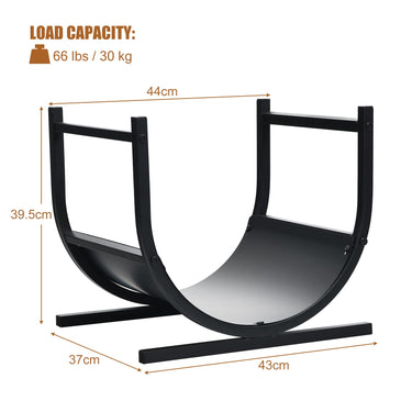 U-Shaped Firewood Rack, Patio Lumber Stacker Stand
