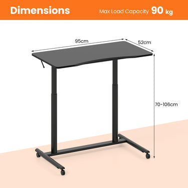 C-Shaped Sit Stand Desk with Adjustable Height and Metal Frame