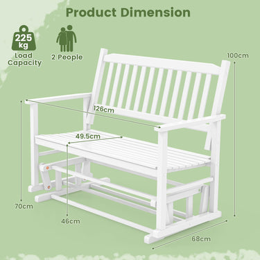 Patio Glider Loveseat Chair, 2-Person Porch Glider Swing Rocking Bench w/Safe & Gentle Gliding - PatiojoyAU