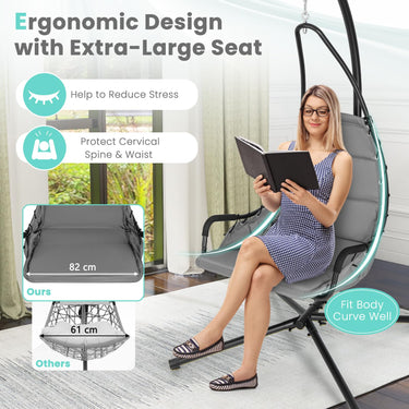 Hammock Swing Chair with Extra Large Padded Seat