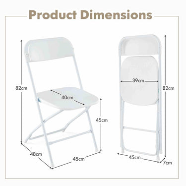4 Pack Metal Folding Chairs, Portable Patio Chairs w/Plastic Seat & Back, Heavy-Duty Metal Frame - PatiojoyAU