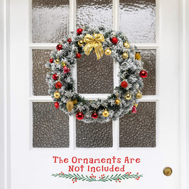 270CM Flocked Christmas Rattan & 61CM Christmas Wreath for Decoration