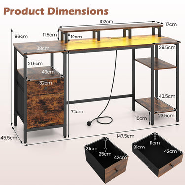 Reversible Office Desk with Charging Station