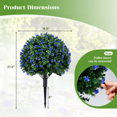 2 Pack Artificial Camellia Boxwood Topiary Ball Trees