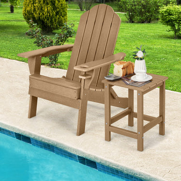 Outdoor Side Table, Weather-Resistant HDPE Adirondack Table