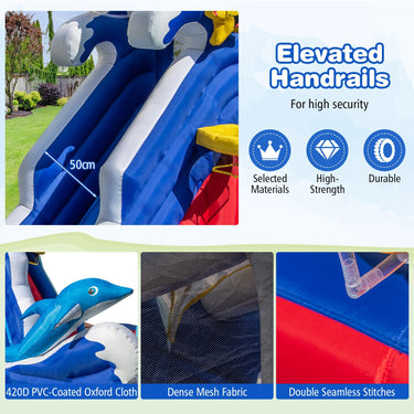 Inflatable Bounce House with Long Slide with 680W Blower