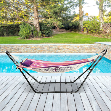 Hammock Stand Heavy-Duty Steel Hammock Frame w/ 2 Chains & 2 S-Hooks