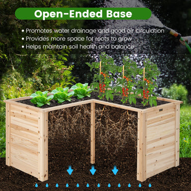 Wooden Raised Garden Bed, 62 CM Tall Outdoor Elevated Planter Box w/Open-Ended Base