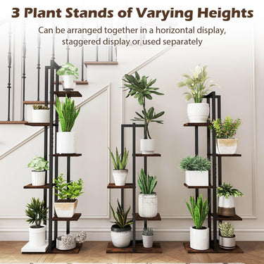 3 PCS Plant Stand Set 4+5+6-Tier Indoor Flower Stands