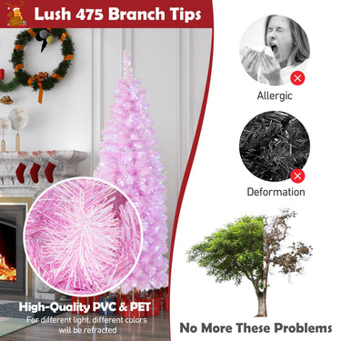 1.83M/2.15M Pre-Lit Artificial Christmas Tree with 475/670 branch tips for Decoration