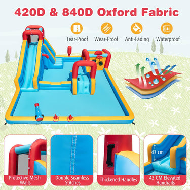 Inflatable Water Park, Water Slide w/Climbing Wall, Boxing Post