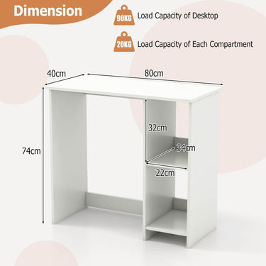 Home Office Computer Desk with 2 Compartments for Small Space