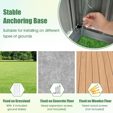 1.5 x 0.9M Outdoor Storage Shed Galvanized Metal Tool House